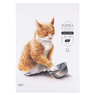 Папка с бумагой для рисования карандашами Малевичъ "Graf'Art" А3 30 л 160 г