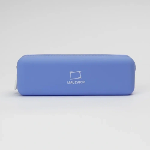 Пенал для карандашей и ручек Малевичъ, силиконовый, голубой