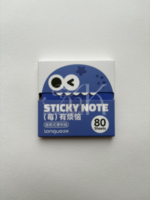 Блок самоклеящийся Languo, Z-сложение, 76х76 мм, 80 л, квадратный, синий