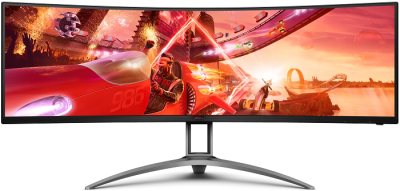 Монитор 49" AOC AG493UCX2 5120x1440, 165Hz, HDR400, 1 ms, 178°/178°, 550 cd/m, 80M:1, VA, изогнутый, Black-Red