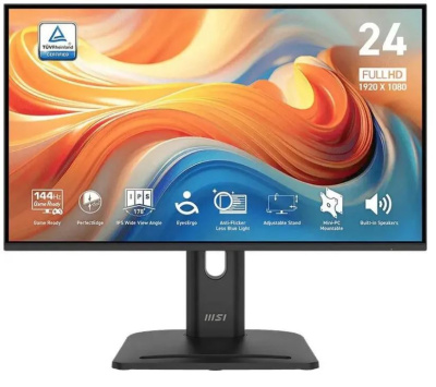 Монитор 23,8" MSI PRO MP245PG E14 9S6-3PE39M-014 1920x1080, IPS, 4ms, 300cd/m2 1500:1, 144Hz, VGA, HDMI, DP, HAS, Pivot, Swivel, InPSU, Speakers, Vesa