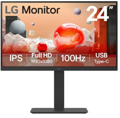 Монитор 23,8" LG 24BA650-B 1920x1080, 16:9, IPS, 250cd, 1300:1, 5ms, 178/178, HDMI, DP, поворот экрана, black