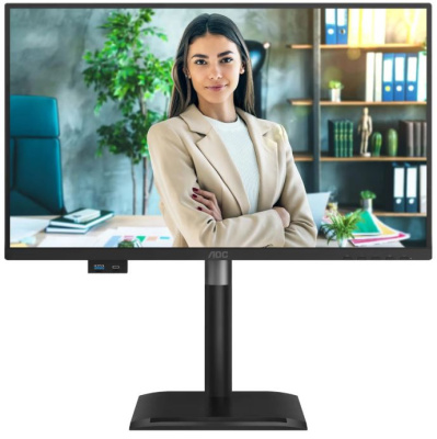 Монитор 23,8" AOC 24P4U 1920x1080 WLED, 16:9, IPS, 300cd, 1500:1, 20M:1, 4ms, 178/178, VGA, HDMI, DP, 120Hz, Speakers, Tilt, Height, Swivel, Pivot, In