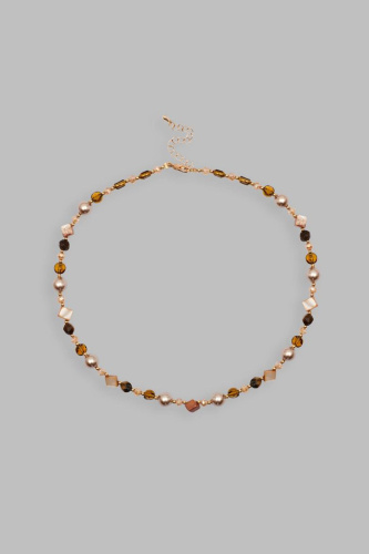 Колье с натуральным камнем и искусственным жемчугом