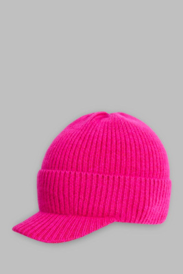 Вязаная шапка с козырьком из шерсти