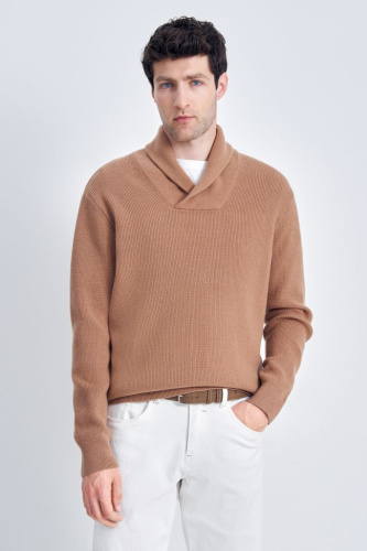 Джемпер прямого силуэта с воротником-стойкой