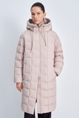 Пуховое пальто с капюшоном