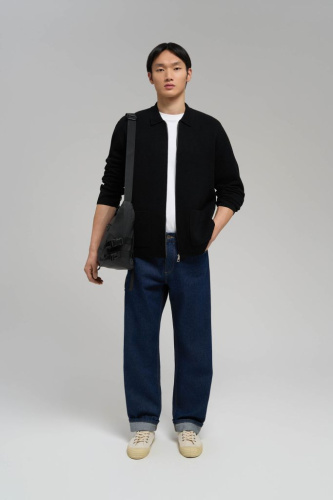 Кардиган на молнии с отложным воротником