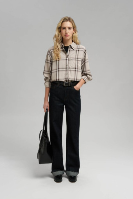 Рубашка прямого кроя в клетку