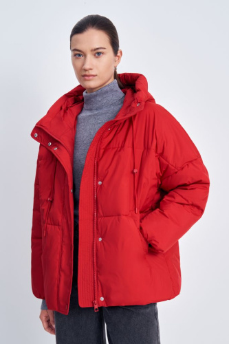 Утепленная куртка свободного силуэта