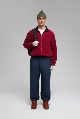 Утепленные брюки широкого кроя с утяжниками по низу