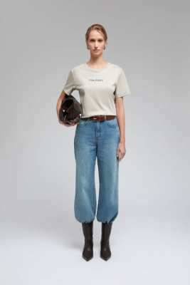 Футболка из мерсеризованного хлопка с принтом