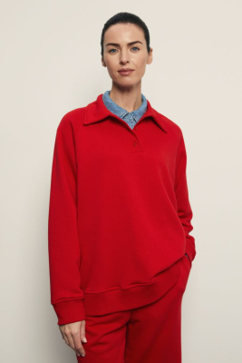 Толстовка из хлопка с отложным воротником