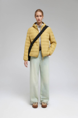 Стеганый пуховик с натуральным пухом