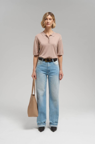 Легкий джемпер-поло прямого кроя