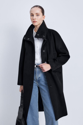 Пальто из шерсти и шелка