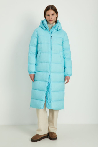 Пуховое пальто с воротником-стойкой