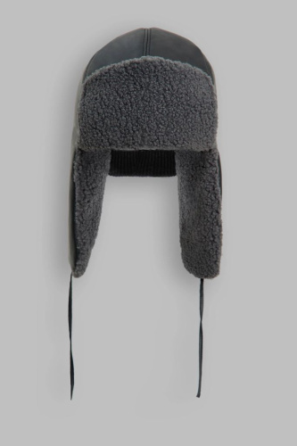 Шапка-ушанка из искусственной кожи