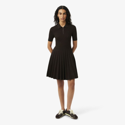 Плиссированное платье Lacoste с воротником-поло