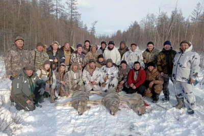 Охотники в Якутии применили метод флажковой облавы для добычи волков / Мария Горохова   