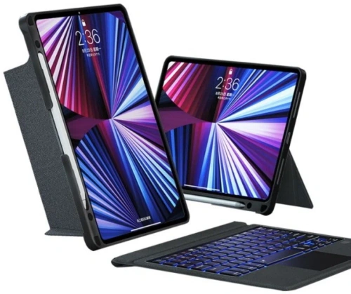 Чехол-клавиатура WIWU Mag Touch Keyboard для Apple iPad Air 13 (2024/2025) русская раскладка (черный)