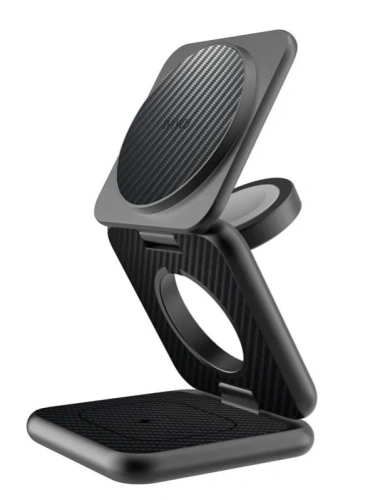 Беспроводное зарядное устройство WIWU Warrior 15W 3 в 1 для iPhone/Apple Watch/AirPods (Wi-W035) (черный)