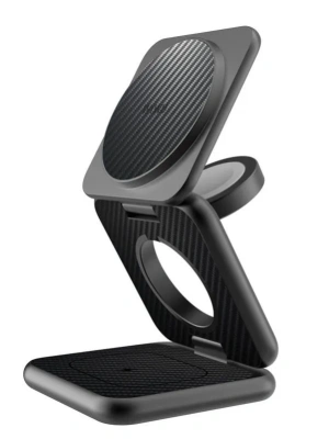 Беспроводное зарядное устройство WIWU Warrior 15W 3 в 1 для iPhone/Apple Watch/AirPods (Wi-W035) (черный)