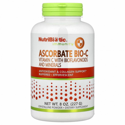 NutriBiotic, Immunity, аскорбат Bio-C, витамин C с биофлавоноидами и минералами, 227 г (8 унций)