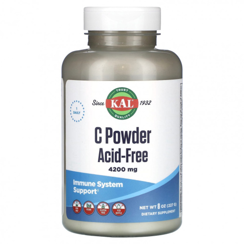 KAL, C в порошке, без кислоты, 4200 мг, 227 г (8 унций)