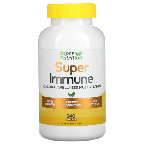 Super Nutrition, Super Immune, мультивитамины для сезонного оздоровления, 240 таблеток