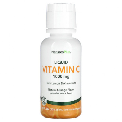 NaturesPlus, Жидкий витамин C, натуральный апельсин, 1000 мг, 236,56 мл (8 жидк. Унций)