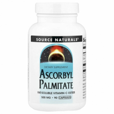 Source Naturals, аскорбил пальмитат, 500 мг, 90 капсул