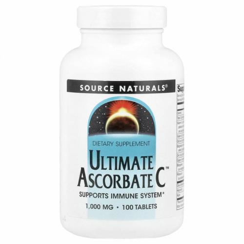 Source Naturals, Ultimate Ascorbate C, 1000 мг, 100 таблеток