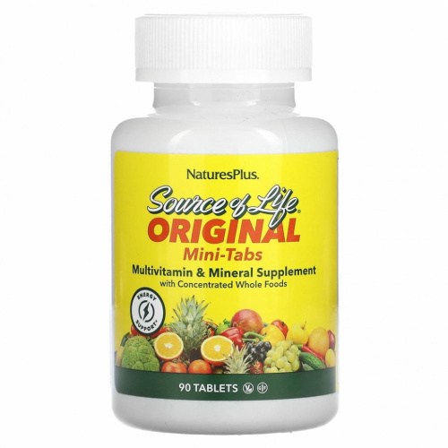 NaturesPlus, Source Of Life, Multi-Vitamin & Mineral Supplement, 90 Mini-Tablets