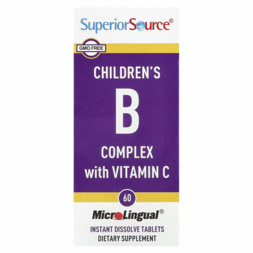 Superior Source, комплекс витаминов группы B и витамина C для детей, 60 быстрорастворимых таблеток MicroLingual