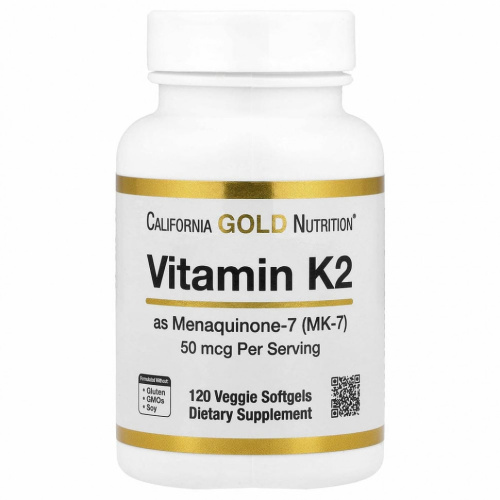 Lake Avenue Nutrition, Витамин K2 (в виде менахинона-7), 50 мкг, 120 растительных капсул