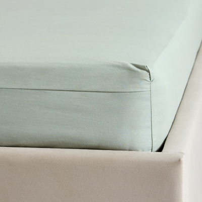 Простыня на резинке Светло-оливковый, перкаль