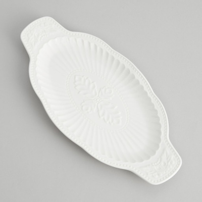 Блюдо Белое тиснение/Emboss White