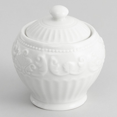 Сахарница Белое тиснение/Emboss White