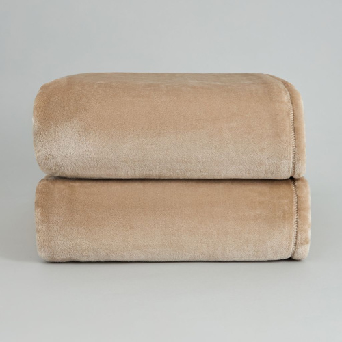 Плед Сверхмягкий/Supersoft, серо-бежевый