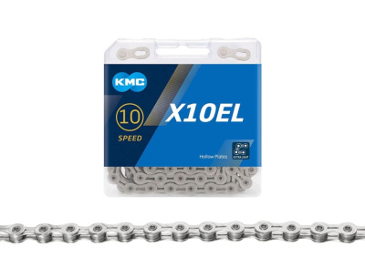 Цепь KMC X10EL 10 скоростей, замок (серебристый 114 звеньев)