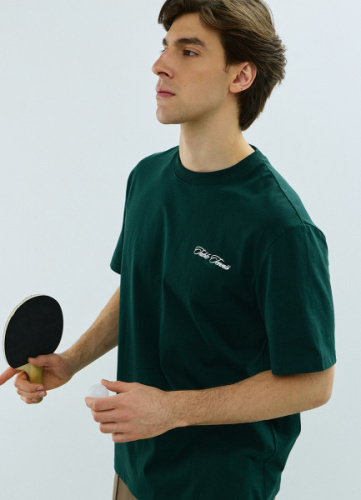 Футболка из хлопка с принтом, Зеленый