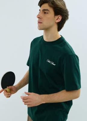 Футболка из хлопка с принтом, Зеленый