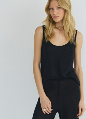 Вязаная майка, Черный