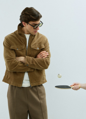 Куртка-рубашка из вельвета, Бежевый