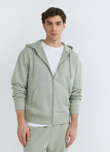 Базовая толстовка на молнии, Зеленый