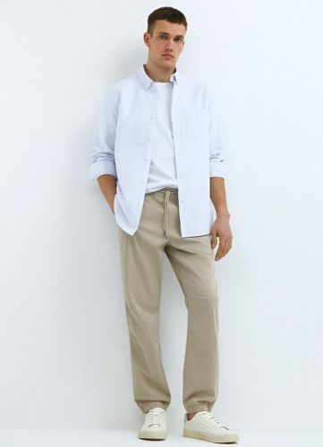 Джоггеры из тонкого твила, Бежевый