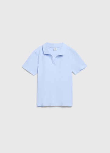 Поло в рубчик для девочек, Голубой