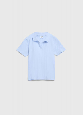Поло в рубчик для девочек, Голубой
