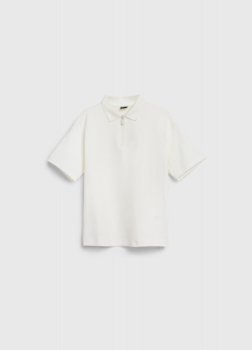 Поло с воротником на молнии для мальчиков, Бежевый